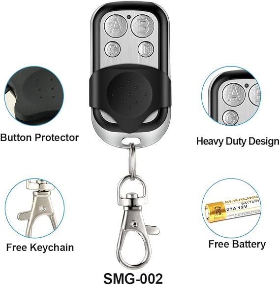 DieseRC 3pcs 433.92Mhz Fixed Code Clone Remote Control Keychain RF Transmitter Only for Fixed Code Remote Control, Not for Rolling Code