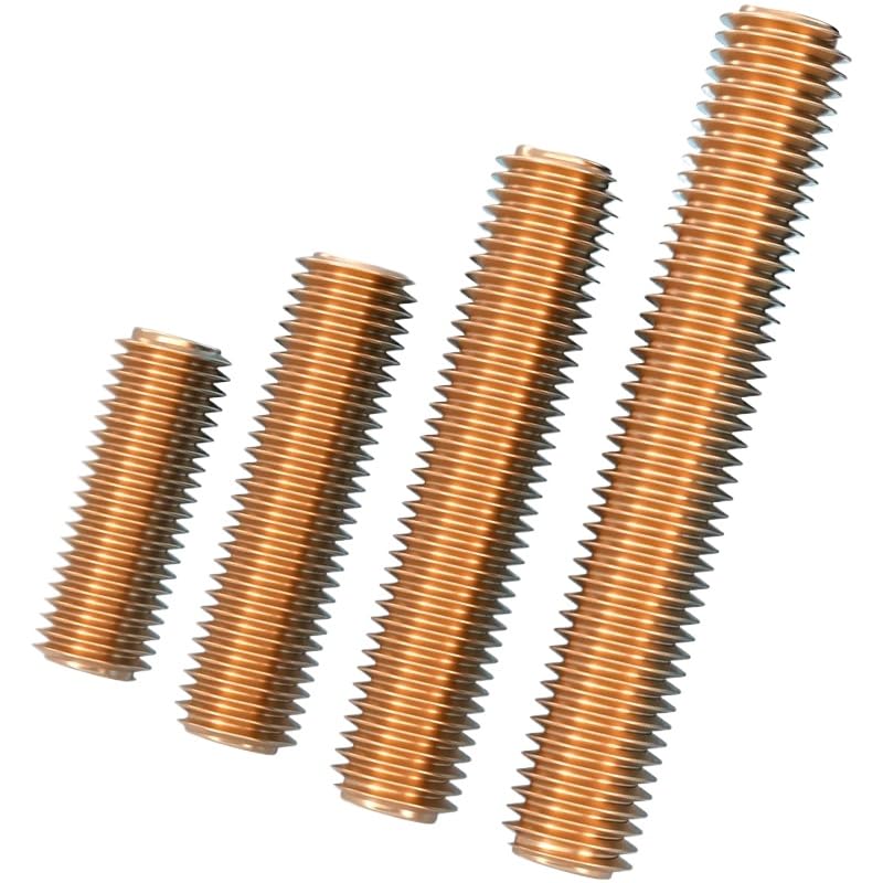 M4 M5 M6 M8 M10 M12 99.9% Pure Copper Threaded Rods Metric Thread Stud Bolts (20,M6 x 60mm)