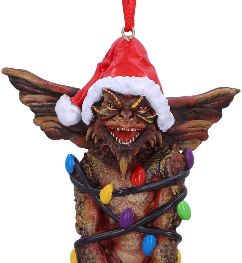 Nemesis Now Gremlins Mowhawk in Fairy Lights Hanging Festive Decorative Ornament, Brown, Christmas