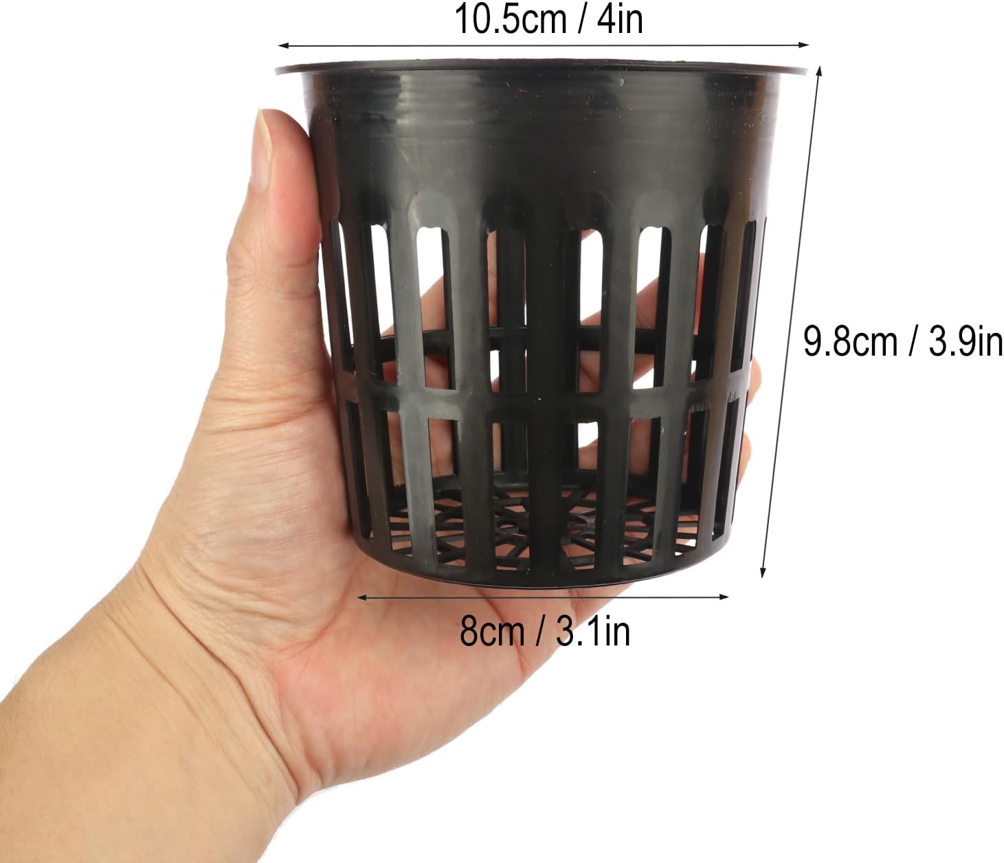 80 Pack 4 Inch Net Pots, Slotted Mesh Net Cups, Round Wide Lip Design Hydroponics Supplies Cups for Indoor or Outdoor Growing