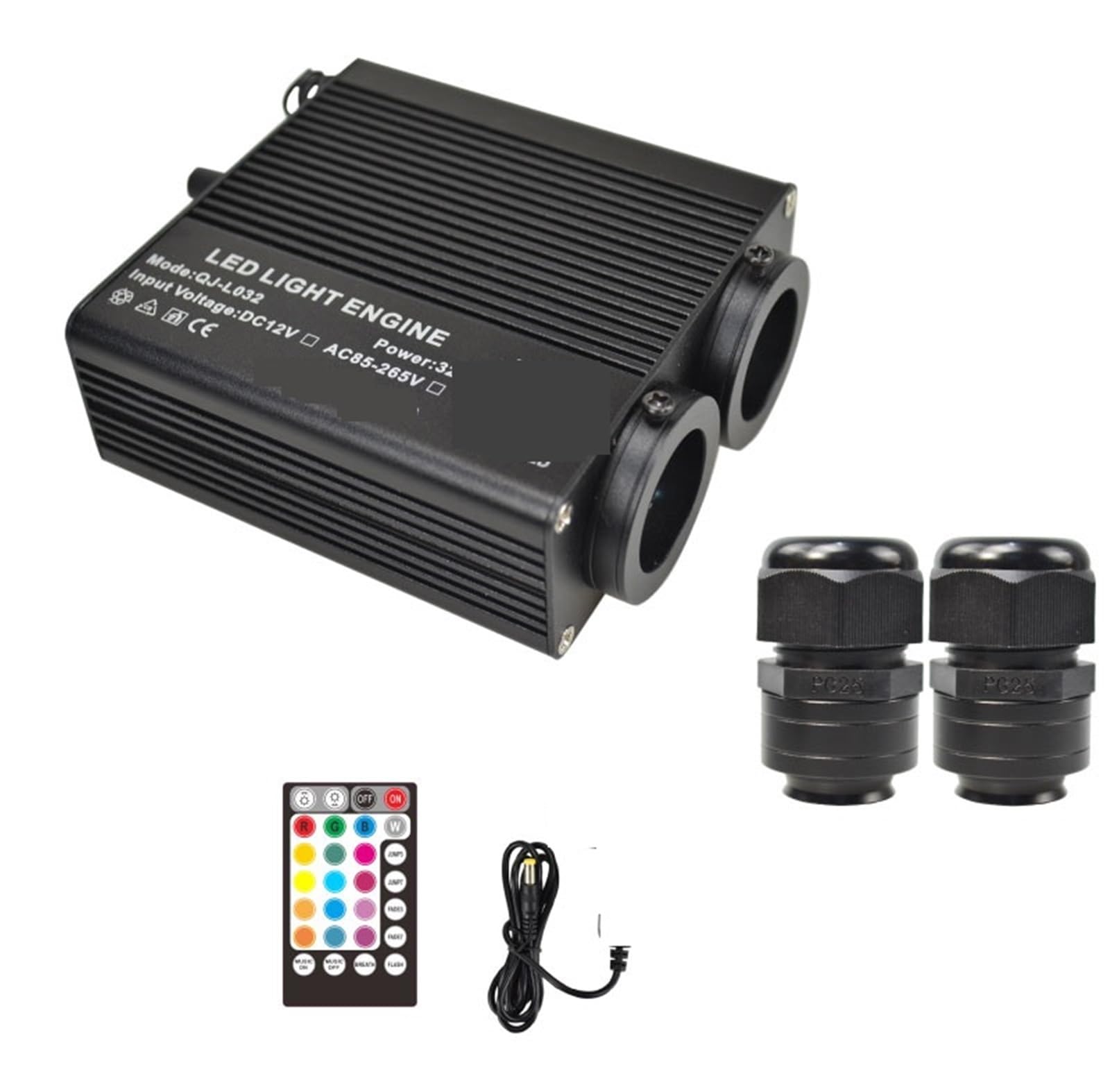 CUDTAPI LED Fiber Optic Light Engine 32W Double Heads Bluetooth APP&28Key Sound Remote Control Headliner RGBW LED Fiber Optic Star Ceiling Light Engine