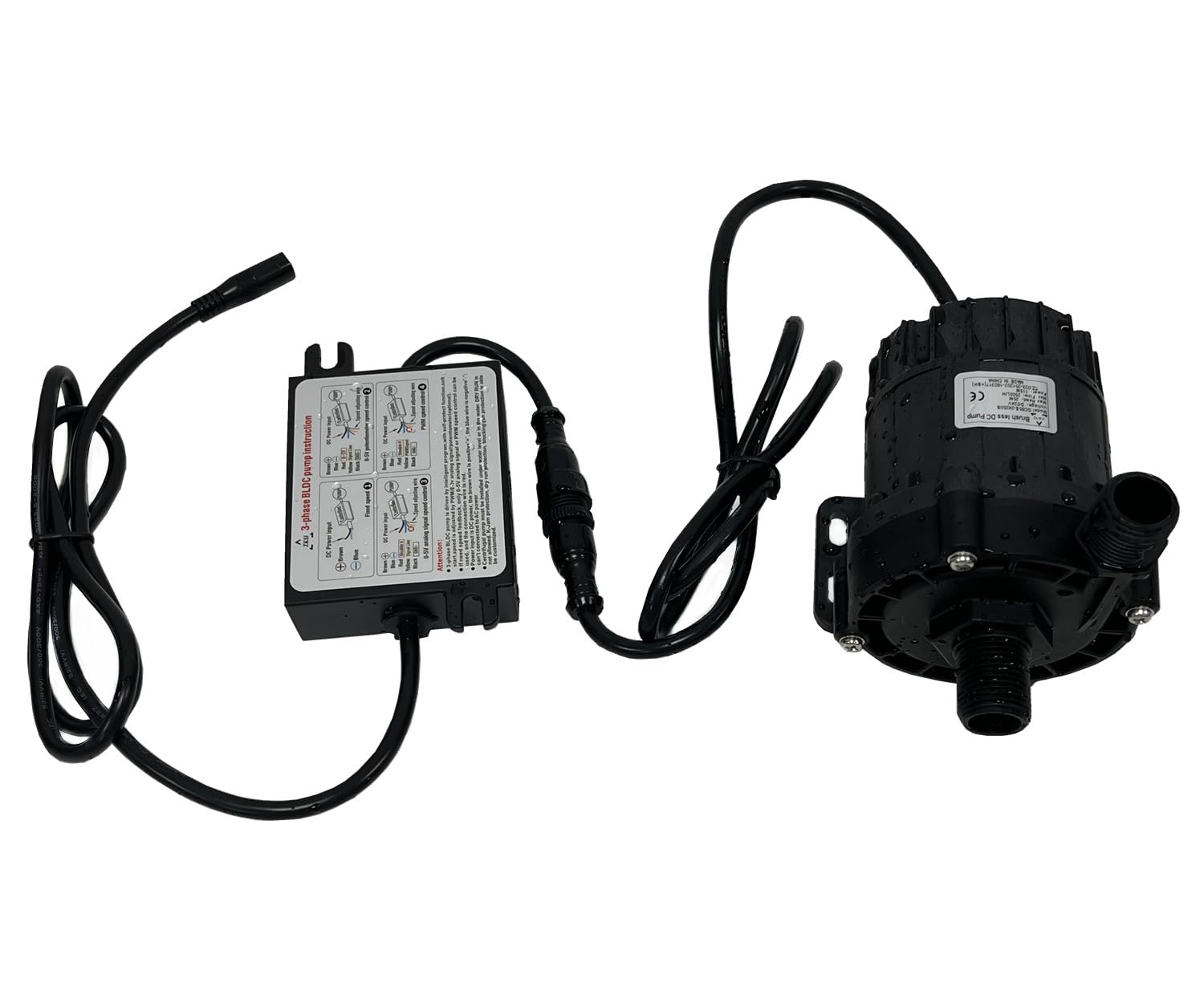 SHYSKY Wytrzymała, cicha mikropompa wodna bezszczotkowa DC 24V 115W DC65E-24250S 25M 2500LPH, z zabezpieczeniem przed pracą na sucho, do systemów chłodzenia i obiegu cieczy pod ciśnieniem