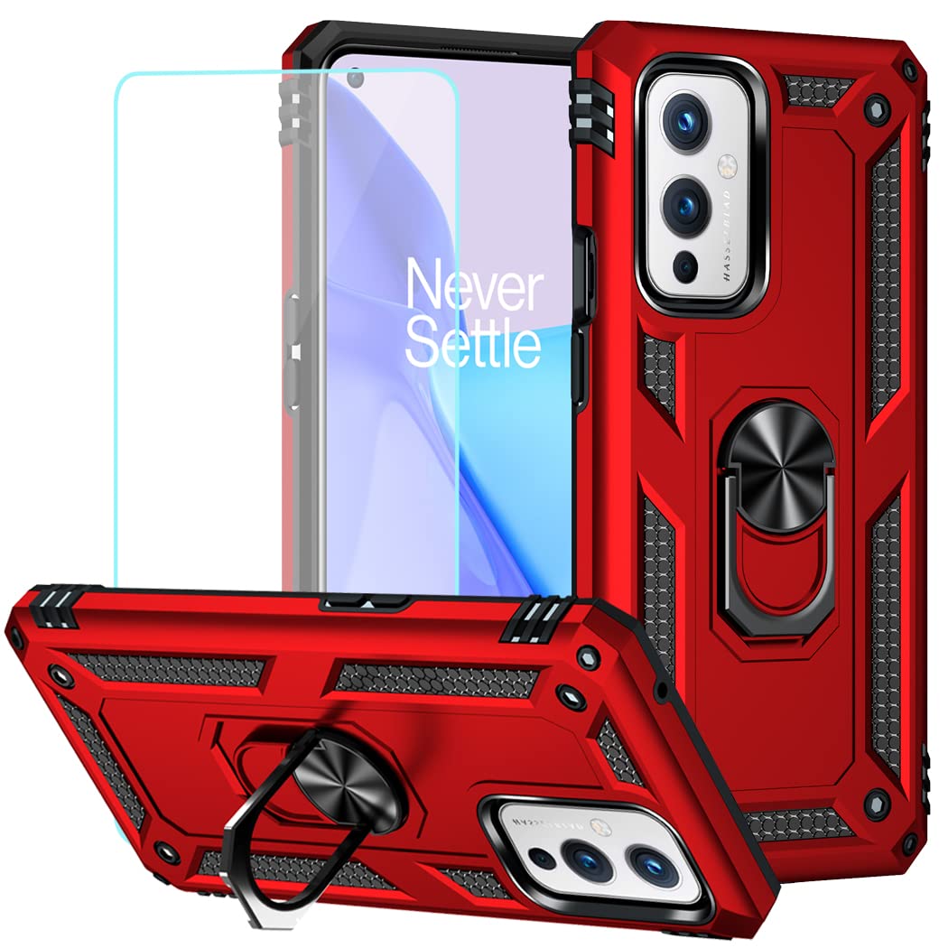 Coque OnePlus 9 5G rouge robuste pour activités extérieures - 8