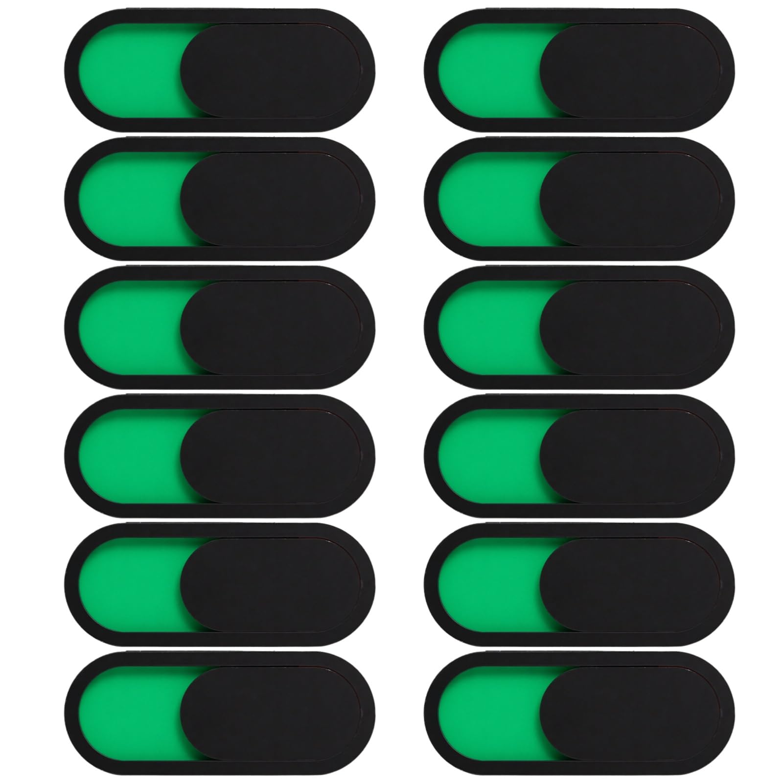 Acryl Webcam Abdeckung, Schiebedeckel mit grün rotem Statusanzeiger, 10 x 1,57 in, 4 cm, 12 Stück Set, einfache Montage, kompatibel mit Laptops, PCs, Tablets und mehr
