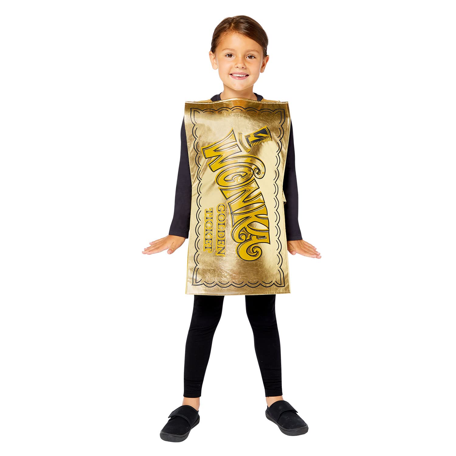 amscan 9908992 - Kids Officially Licensed Warner Bros. Willy Wonka Golden Ticket Tabard Fancy Dress Costume Age: 3-7 Yrs