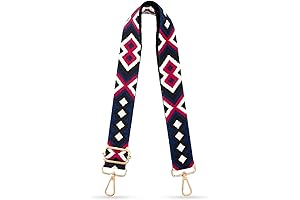 Red and Black Embroidered Purse Strap for Women