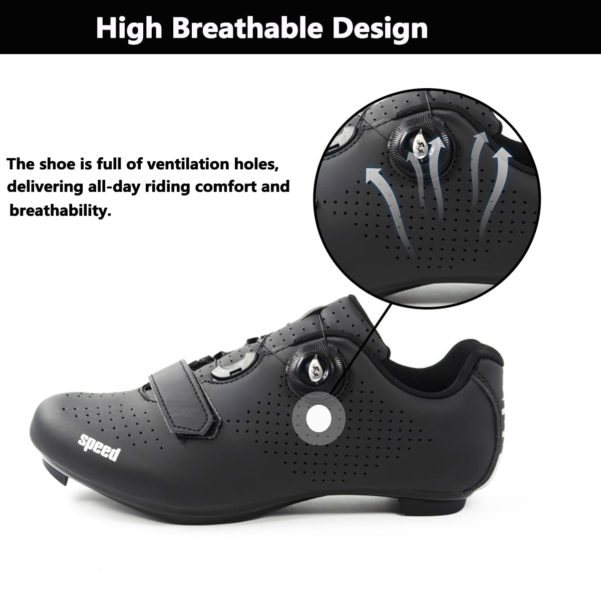 Fansu Zapatillas de Ciclismo Carretera, con Calas Delta, Zapatillas Ciclismo Hombre Compatibles con Look SPD SPD-SL Delta Lock, Zapatillas para Bicicleta de Interior Exteriores
