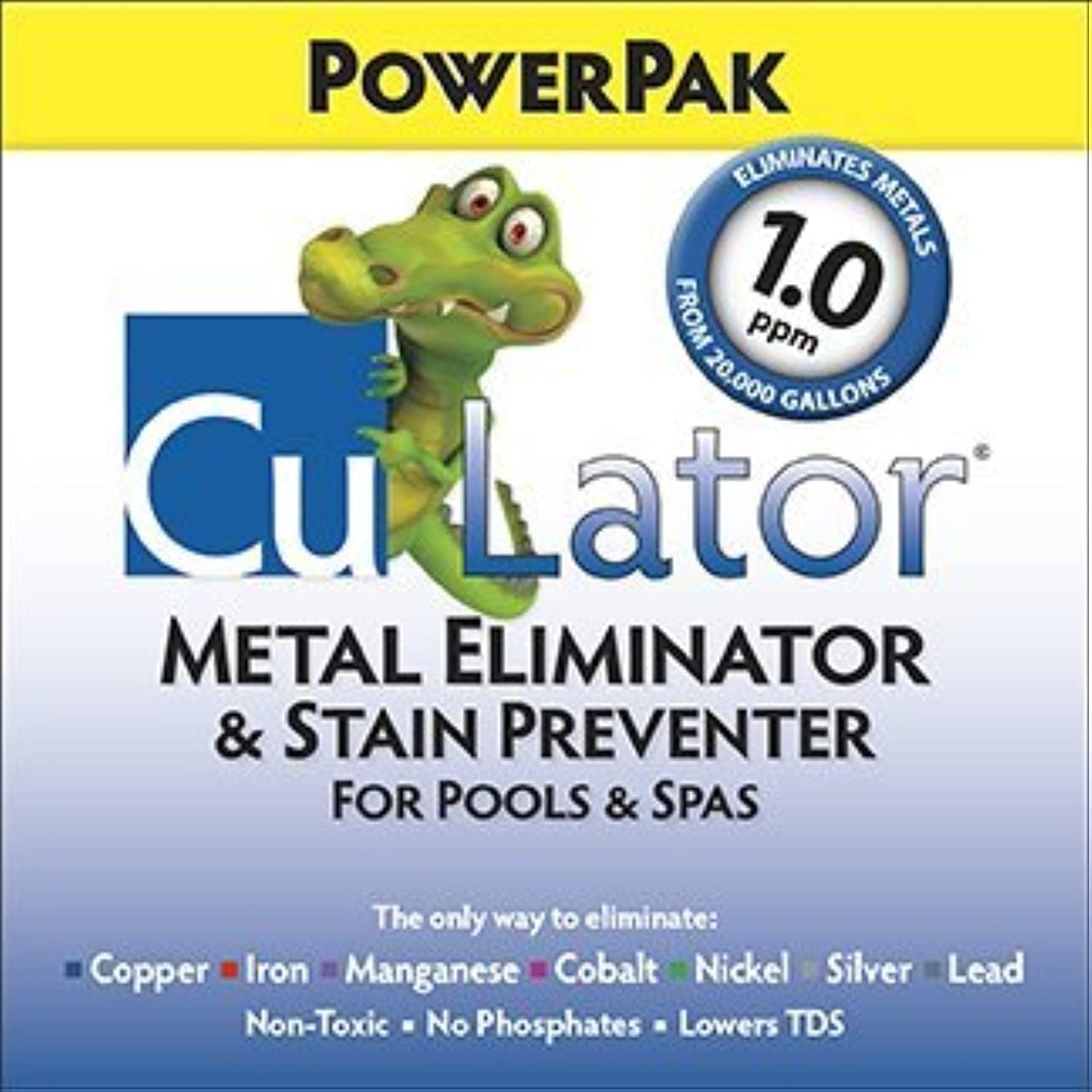 Artist Unknown CuLator Metal Eliminator and Stain Preventer for Pools & Spas - 6 Month Supply - Liquid Powder - Pool & Spa Stain Preventer