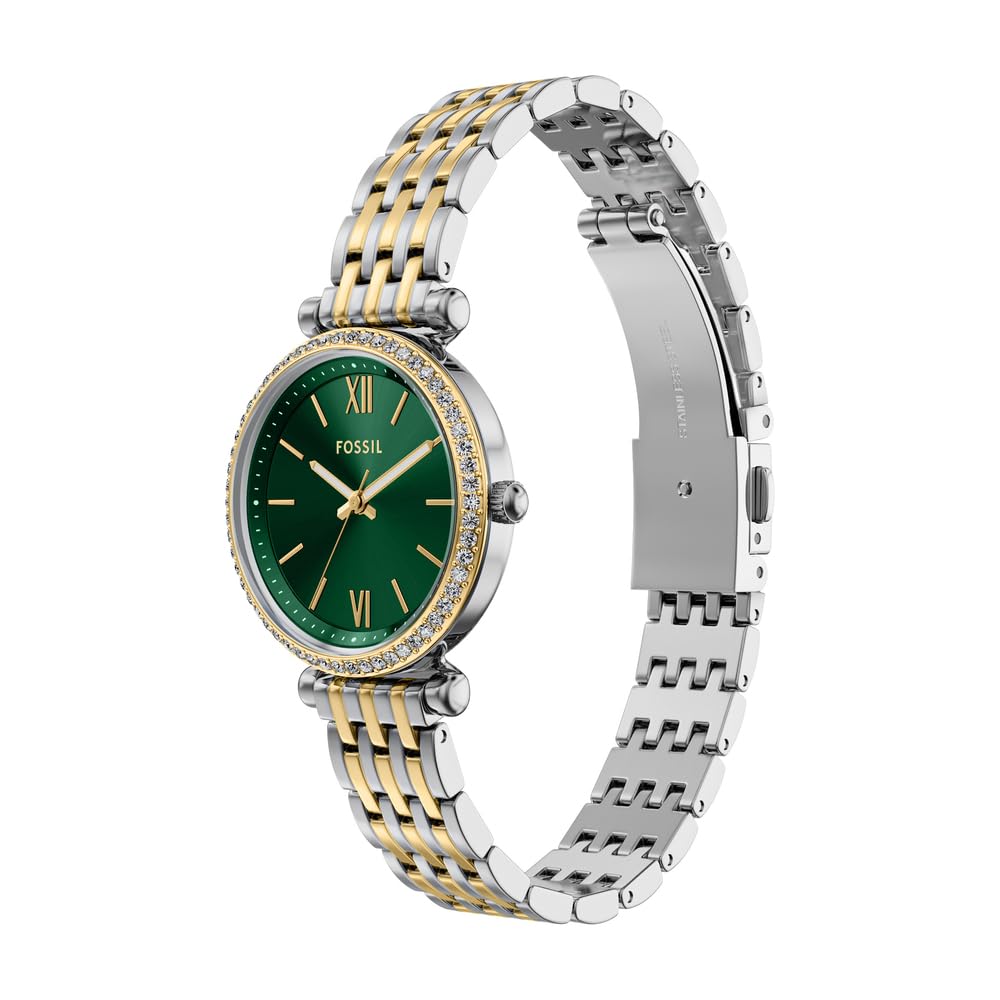 Fossil Carlie Damen 28MM Zweifarbige Edelstahluhr, ES5439