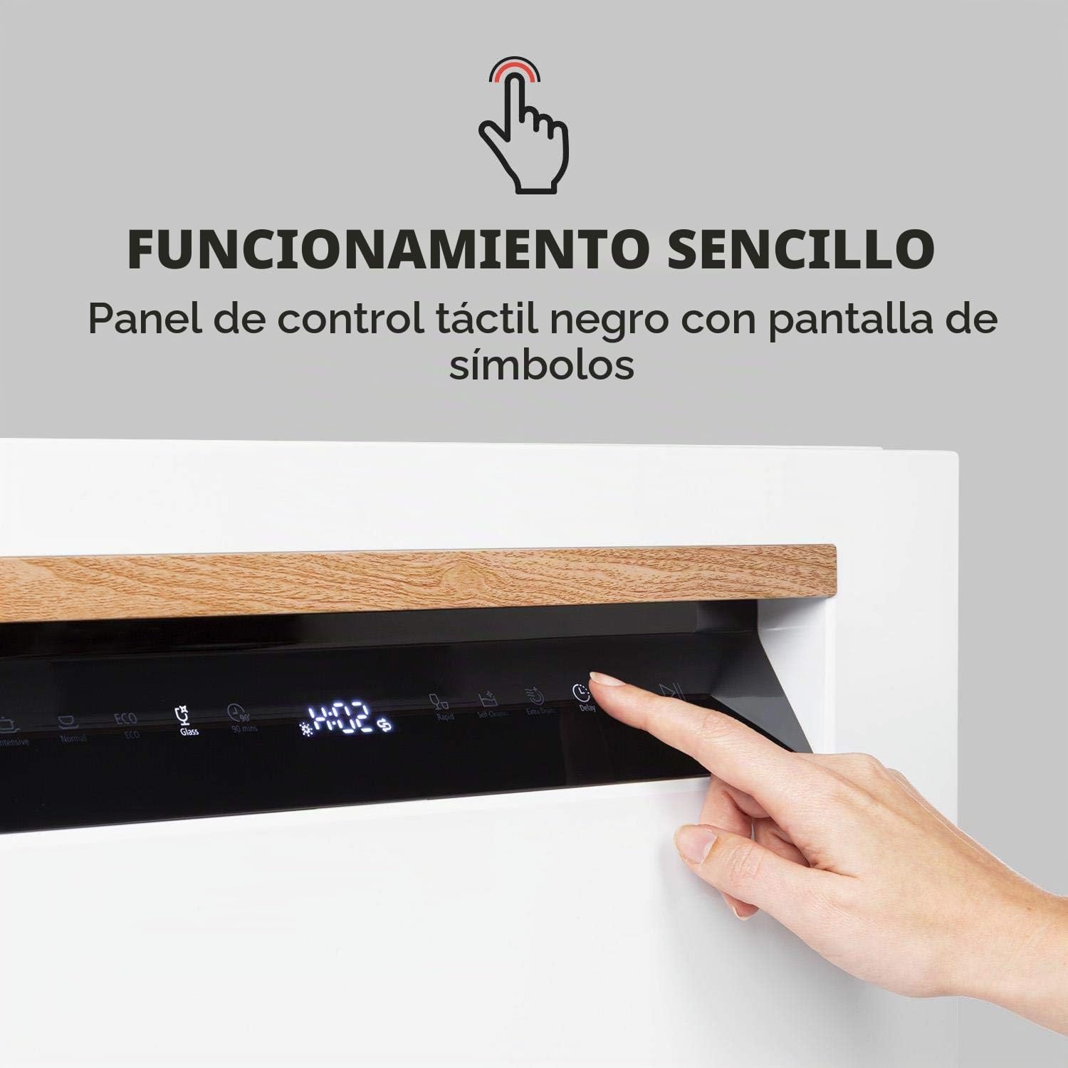 Klarstein Lagoona Mini lavavajillas de libre instalación, Potencia: 1380 W, 6 servicios estándar, Consumo de agua: 6,5 L, 7 programas más secado extra, 49 dB, panel táctil negro, blanco