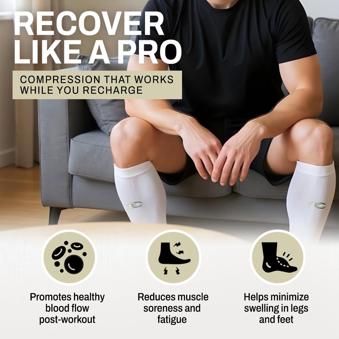 PRO Compression: Rękawy kompresyjne na łydki (pełna długość) 1 para