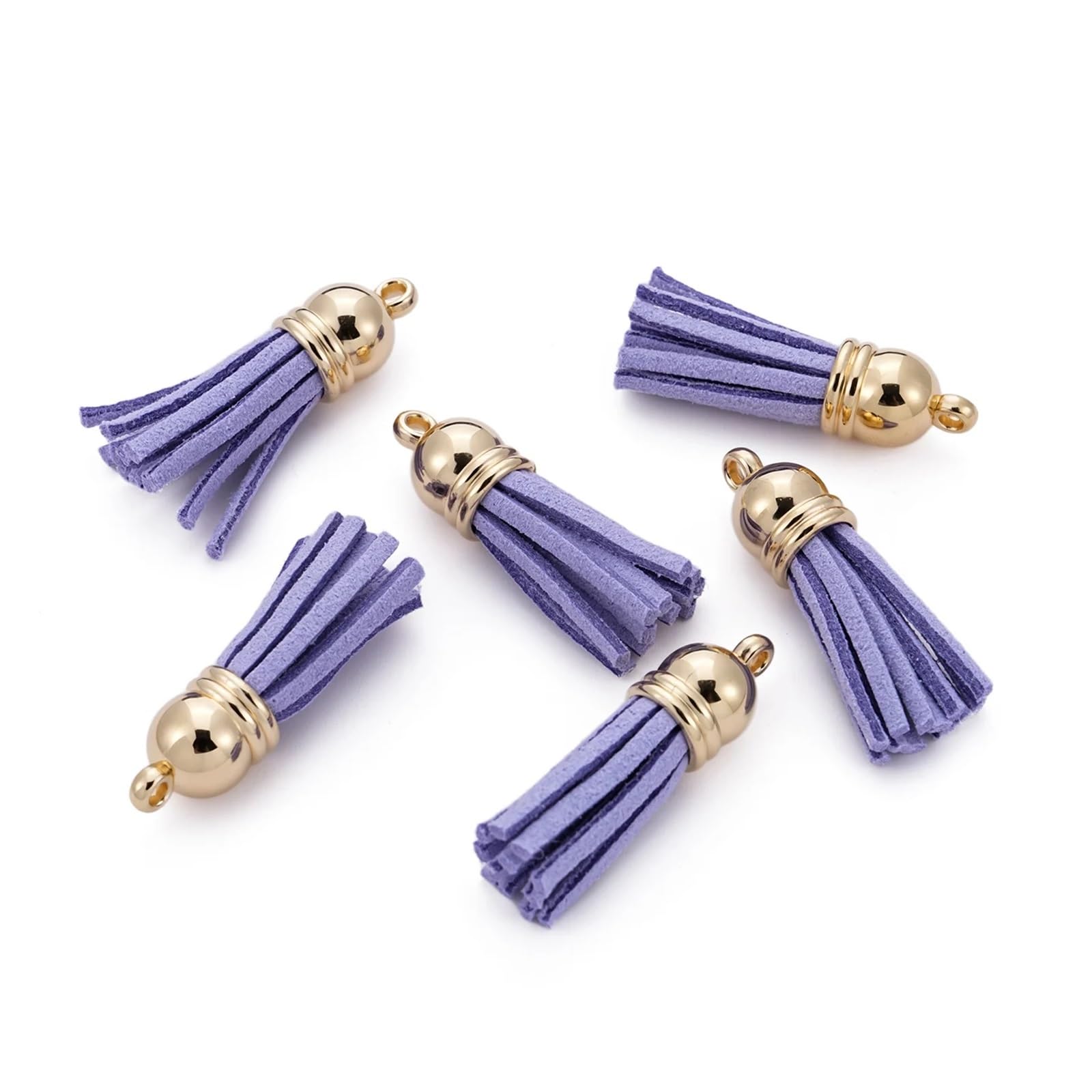 Suede Faux Leather Tassels 200 pcs/Lots Tassel Synthetic Suede Faux Leather Charms For DIY Keychain Earrings Necklace Bracelet Jewelry Making Supplies(Purple)