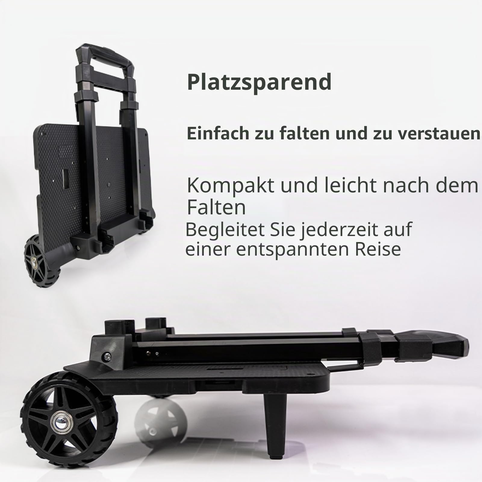 Rucksackwagen mit elastischen Seilen, zusammenklappbarer Trolley aus Aluminiumlegierung für Gepäck, Laptops, Campingausrüstung, Einkaufstaschen und mehr, leichte und tragbare Sackkarre