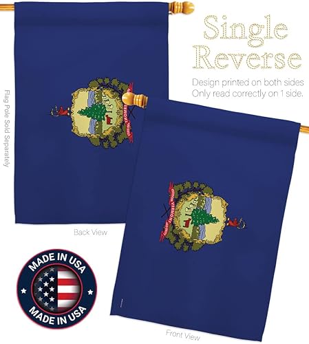 Miniatura 3 de HS191546-P3 Vermont Americana States Decorative Vertical, House Flag Set 28"x 40" w/Flagpole, Multi-Color