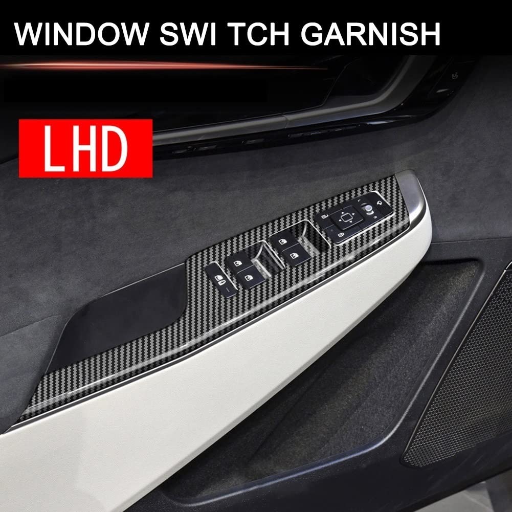 7 pezzi adesivi decorativi per pannello interruttori porta maniglia interna per auto copertura ciotola rivestimento stile fibra di carbonio adatto per Kia EV6  34