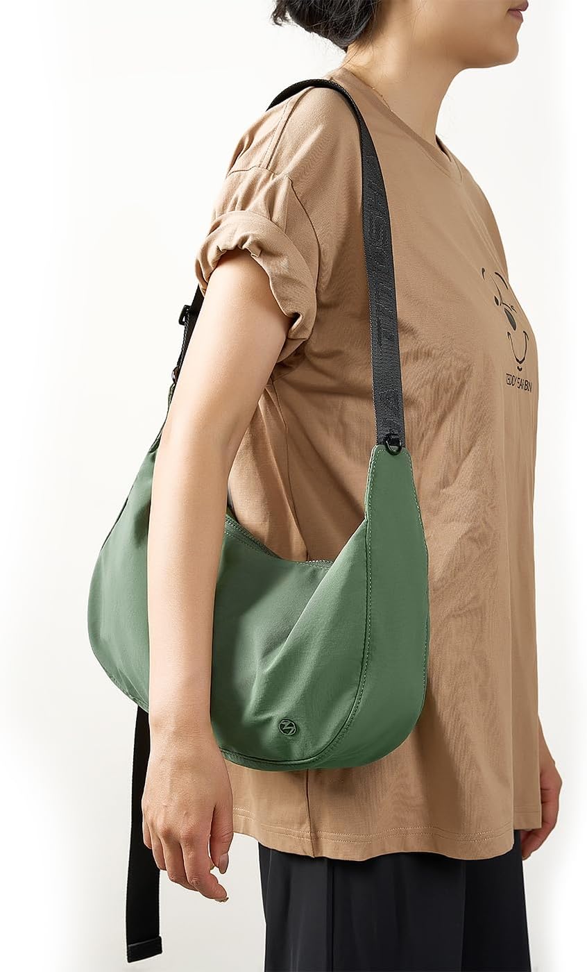 Titosha Medium Nylon Crescent Crossbody Bag for Women with Extended Adjustable Shoulder strap - Image 2