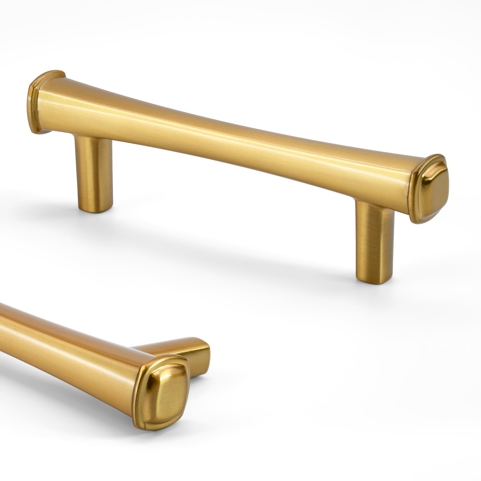 HESTIA HARDWARE 10 Pack Modern Gold Cabinet Handles, 3 Inch | 76mm Kitchen Cabinet Handles, Drawer Pulls and Knobs