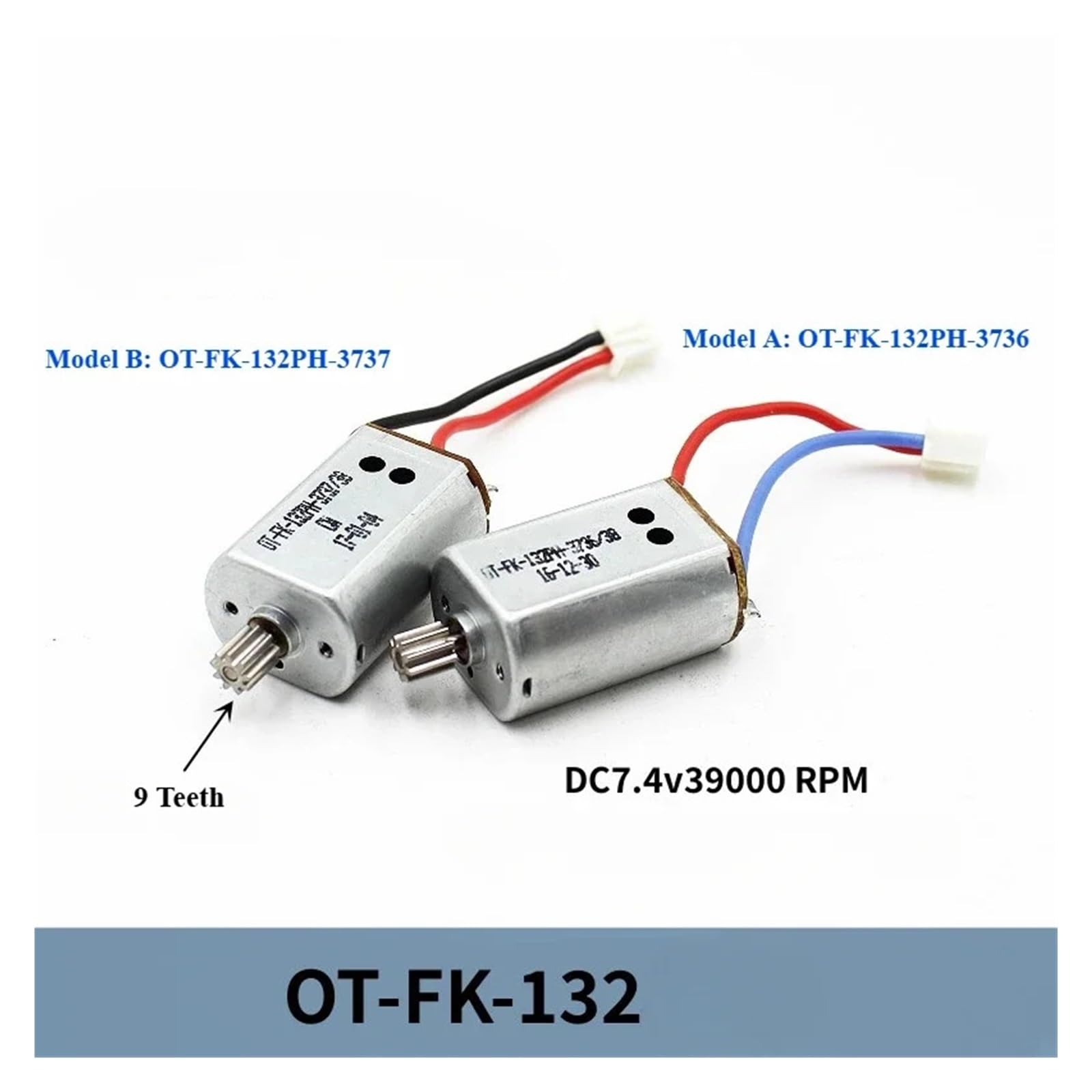 1 Pieza Modelo A 132PH-3736 Arrancador DC 7.4V 39000RPM Alta Velocidad con Engranaje de 9 Dientes Juguete DIY RC Drone Quadcopter Avión
