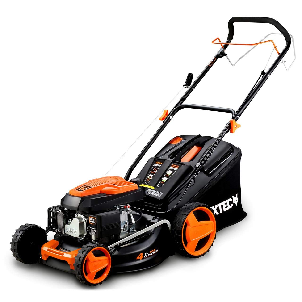 FUXTEC FX-RM4646 Self Propelled Petrol Lawn Mower | 46cm Cutting Width, 3.5HP 4-Stroke Engine, Mulching & Collection, 50L Grass Box