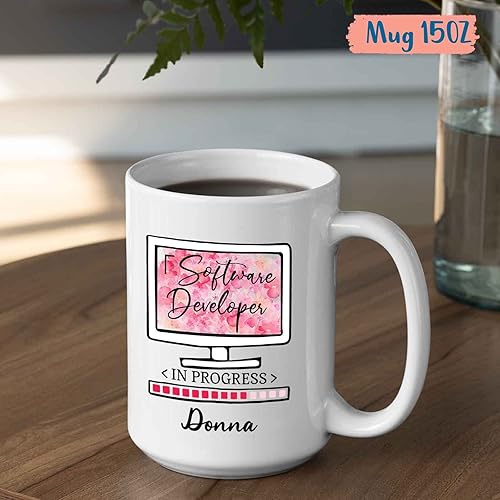 Miniatura 5 de Taza para desarrollador de software, taza de té personalizada para técnico con nombre, taza de ingeniero, taza de cerámica codificadora,