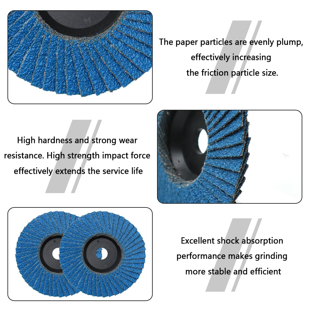 12 Pezzi 76mm Disco Abrasivo Lamellare Grana 60, Dischi Abrasivi a Lamelle Foro Centrale 10mm per La Lucidatura Ruvida di Metallo, Legno, Plastica