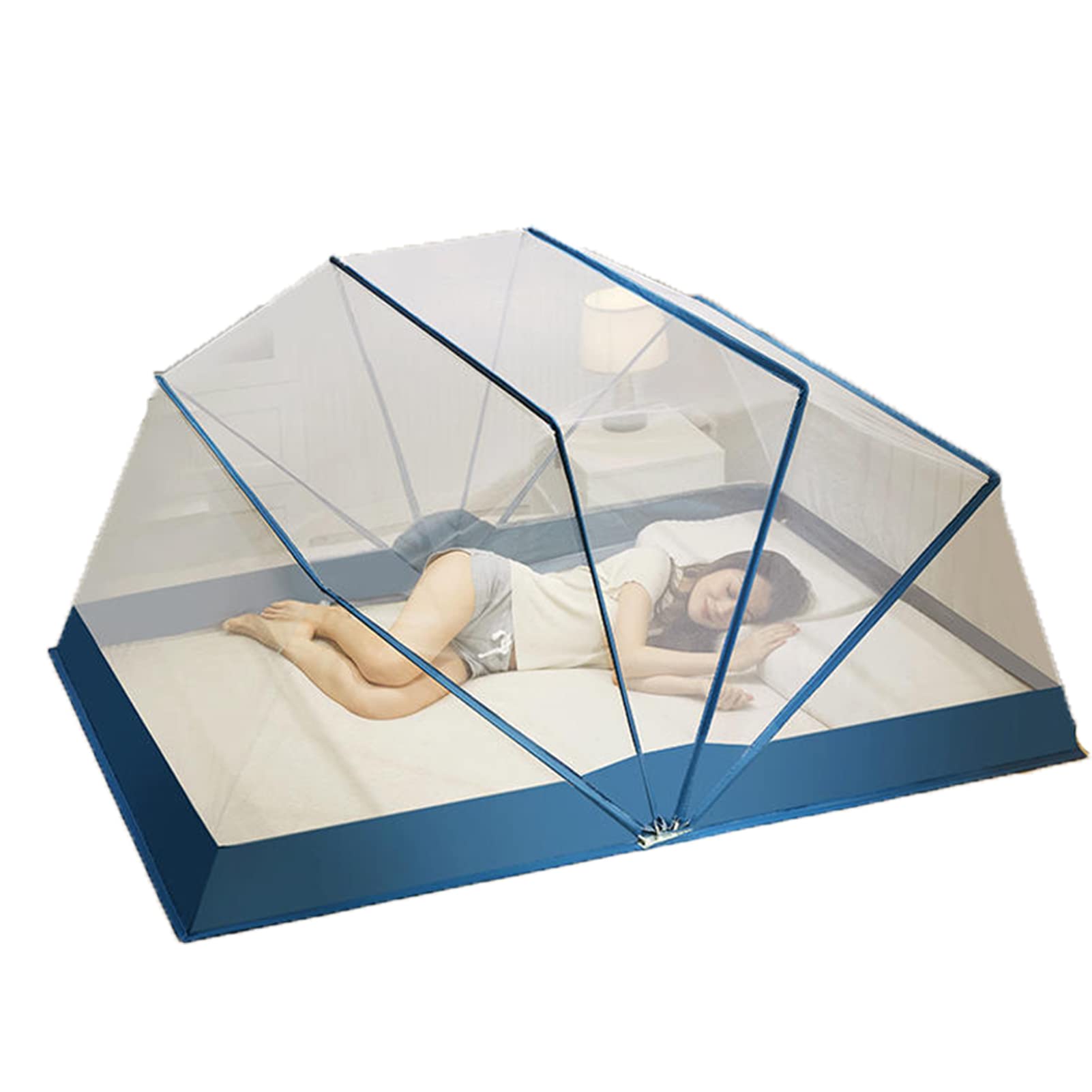 GJMSSMY Portable Mosquito Mesh,Heightened Folding Mosquito Net Tent No Installation Mosquito Net Convenient Breathable Easy to Install and Wash for Bed Courtyard Traveling,F,135 * 190 * 12