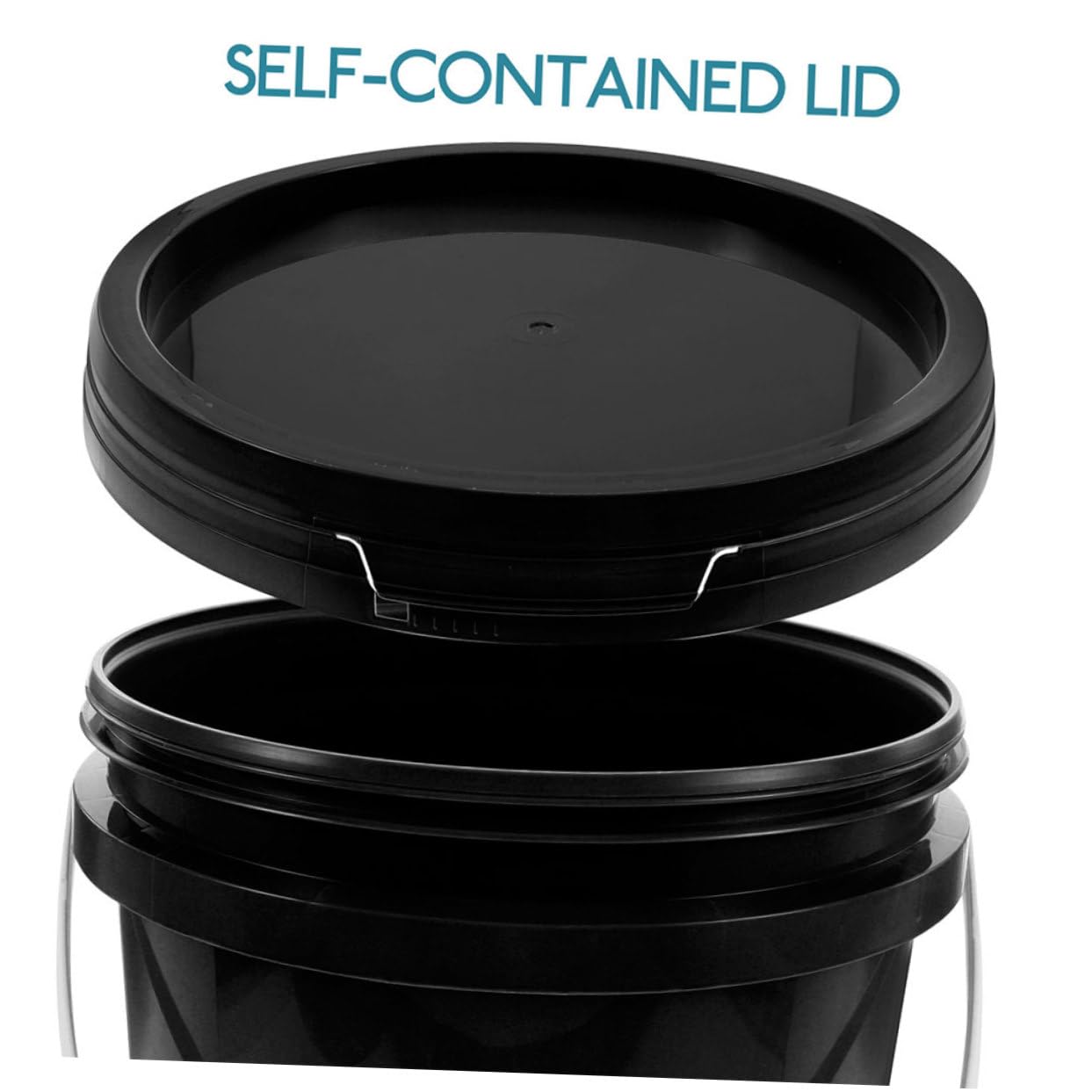 Cubo de Pintura Portátil de Plástico Negro 10l con Tapa | Recipiente Reutilizable, Prevención de Derrames, Uso DIY y Aplicaciones Variadas