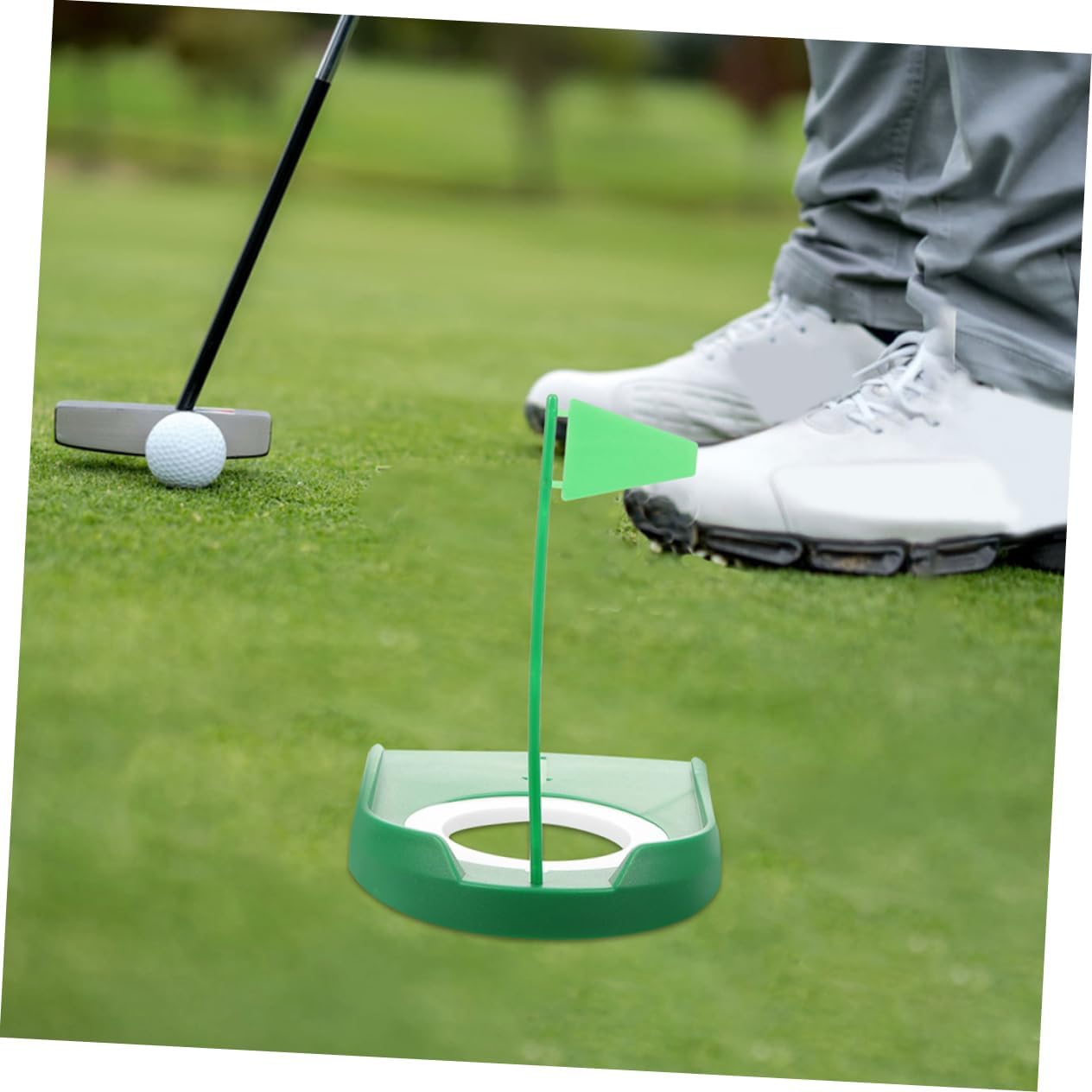 Toddmomy 5pcs Golf Putting Cup Practice Aid Material Flag for Indoor and Outdoor Training for Home Office and Gym Use