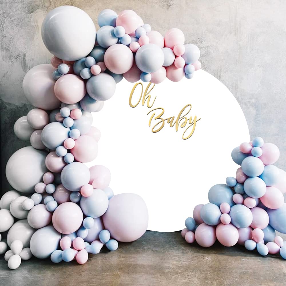 Oh Baby Sign - Wooden Baby Shower Sign With White Painted For Gender Reveal Backdrop Party Decor Stylish Photo Backdrop(White