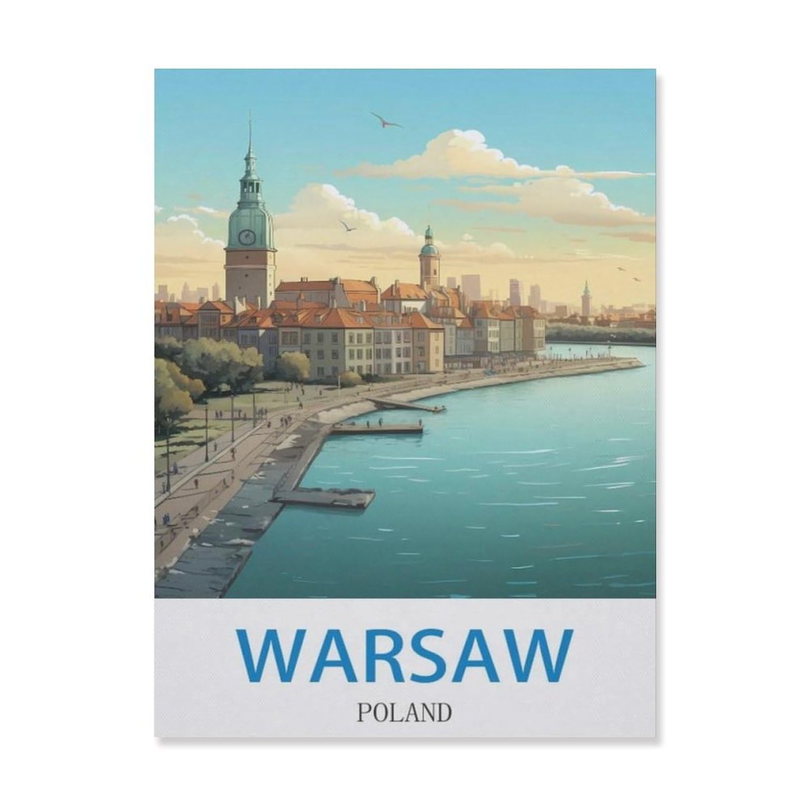 Warsaw Poland，Tin Sign Metal Tin Sign/Metal Plaque Tin Sign Metal Sign(15x30cm）6x12 inch-EH5