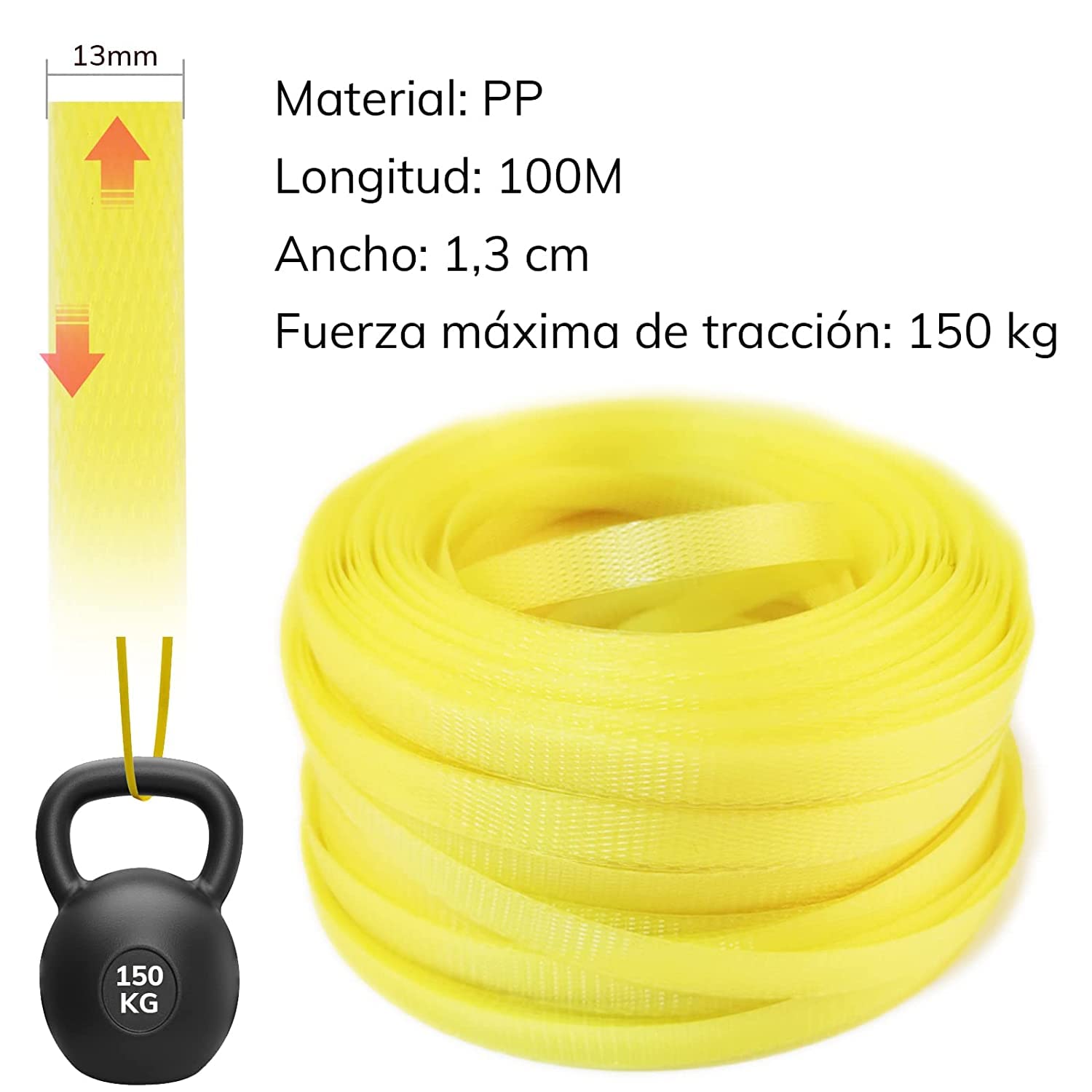 Herramienta de flejado manual, juego de flejado de empaque para sellador de tensor de fleje de PP/PET Sellado manual de empaque con cinturón de flejado de 100 m y kits de hebillas de 50 piezas