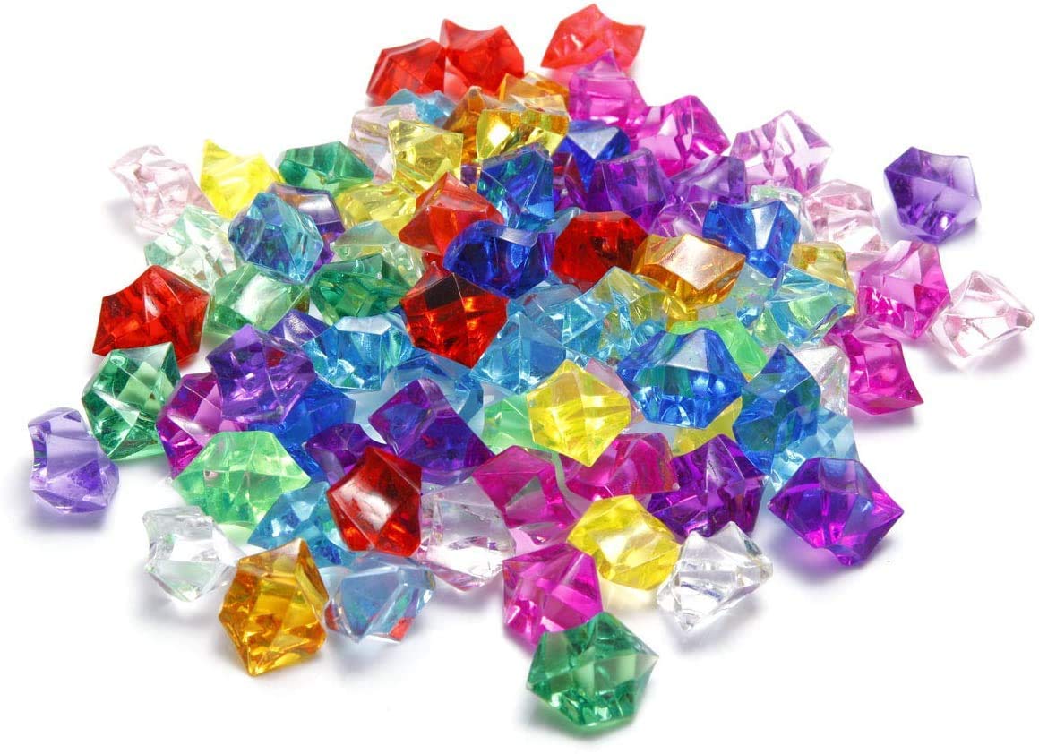 Firstly Acrylic Ice Rocks, Multicolored Jewels Gems Diamond Pirate Treasure for Home Party Supplies Vase Fillers Costume Stage Props Wedding Decorations (300pcs)-image-31