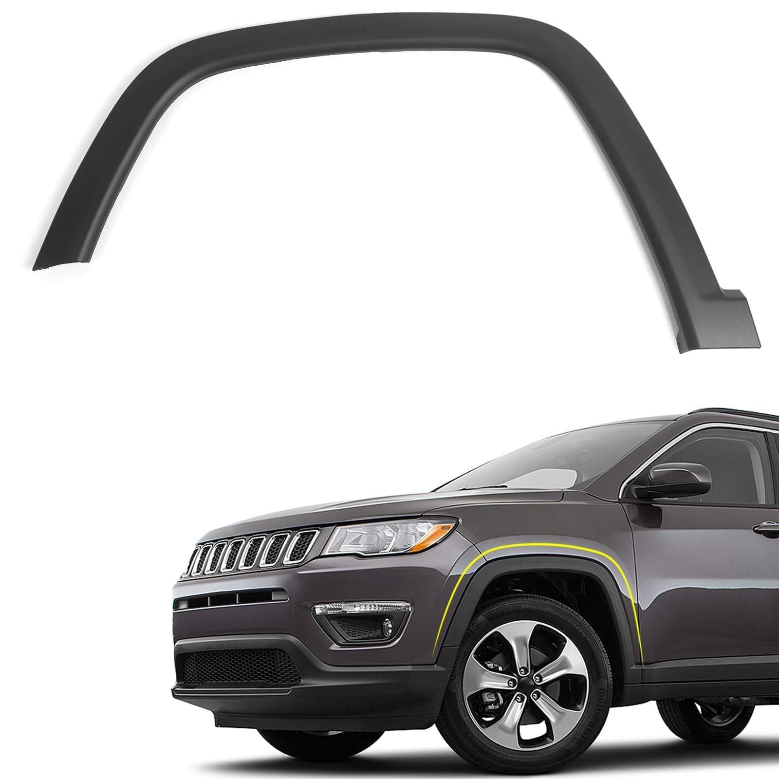 jolong front left fender flare for jeep compass 2017-2022 lh wheel arch trim moldings replacement for oe number 5up10rxfab 5up19rxfac ch1290123