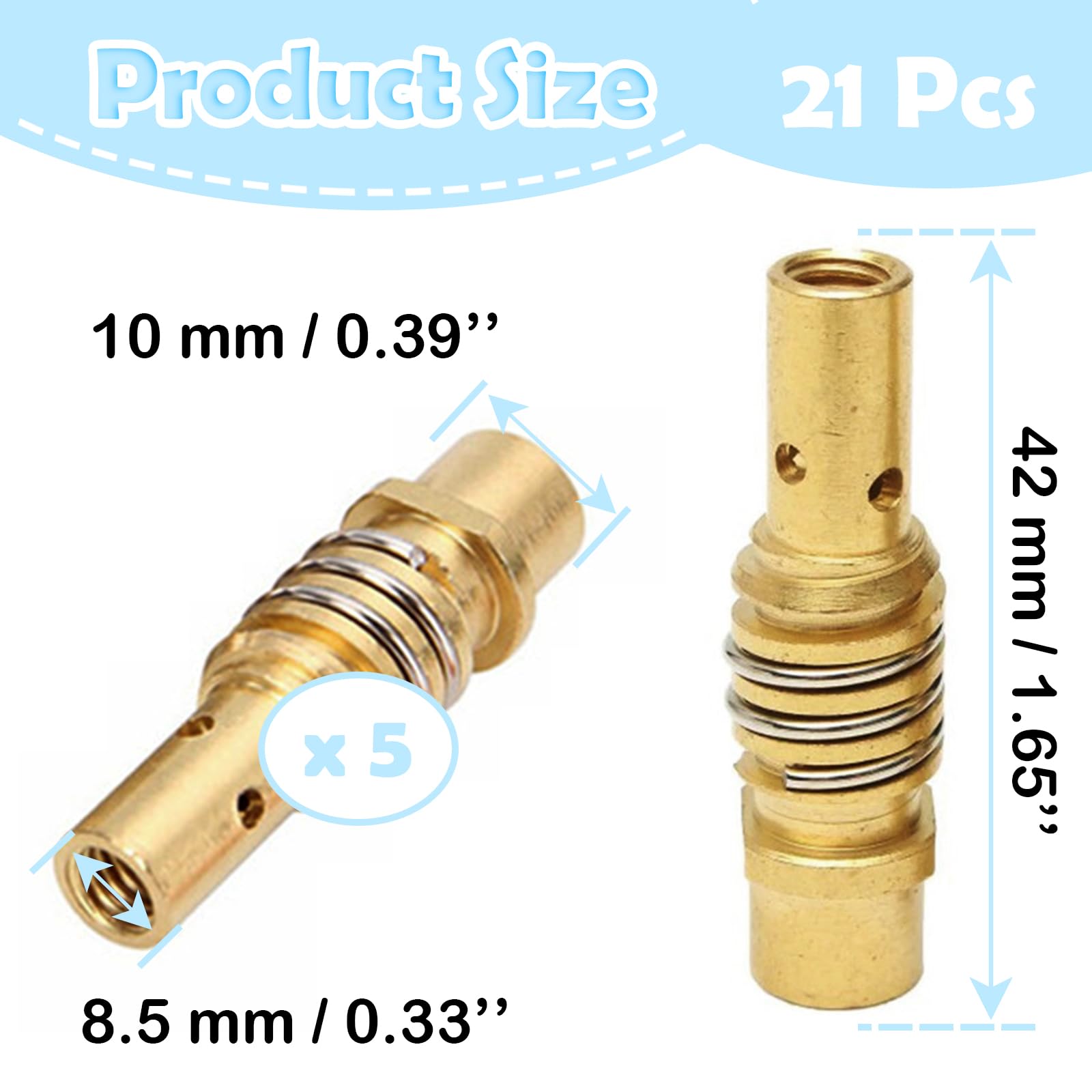 Kit De 21 Pièces Pour Torche De Soudage MIG – 10 Contacts M6 0.6mm, Diffuseurs, Buses Céramique, Outil - 6