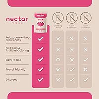 Vista 6 de Parches calmantes de néctar Paquete de 10 para relajación y descanso durante todo el día con cáñamo, flor de la pasión y raíz de valeriana
