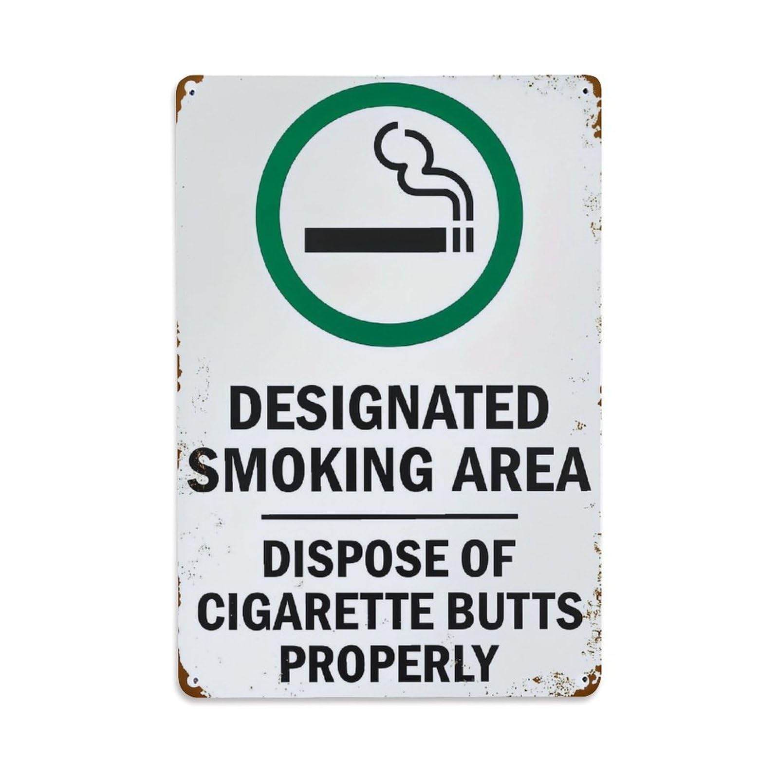 Jdfenggu Vintage Designated Smoking Area Sign Retro Metal Tin Sign, Metal Poster For Bar, Home, Man Cave, Kitchen, Laundry Room Art Decor 8X12 Inch