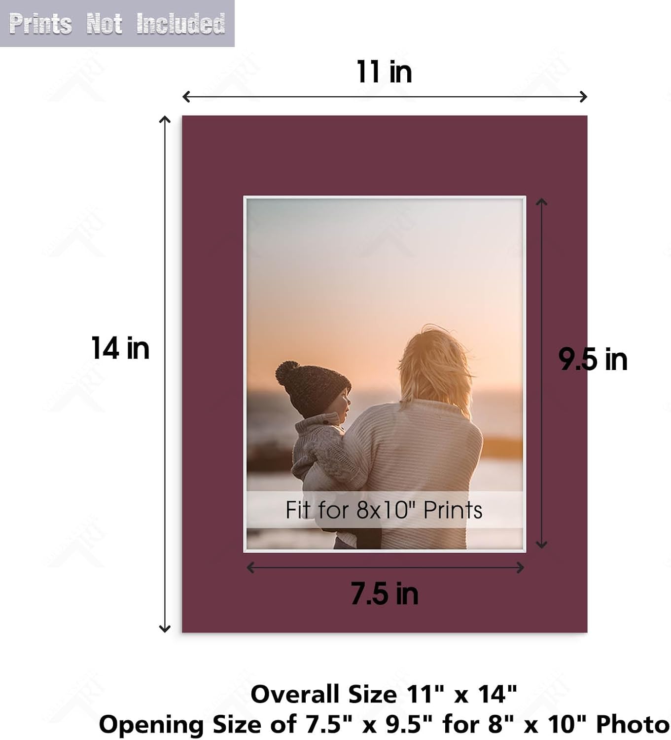 Golden State Art 10 Pack Acid-Free Picture Mat 11x14 for 8x10 Maroon image 2