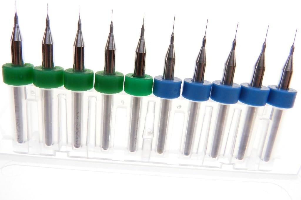 - 10 Mixed Drill Bits Micro Tool Dremel Cutter High Speed .10mm and .20mm (5 Each)