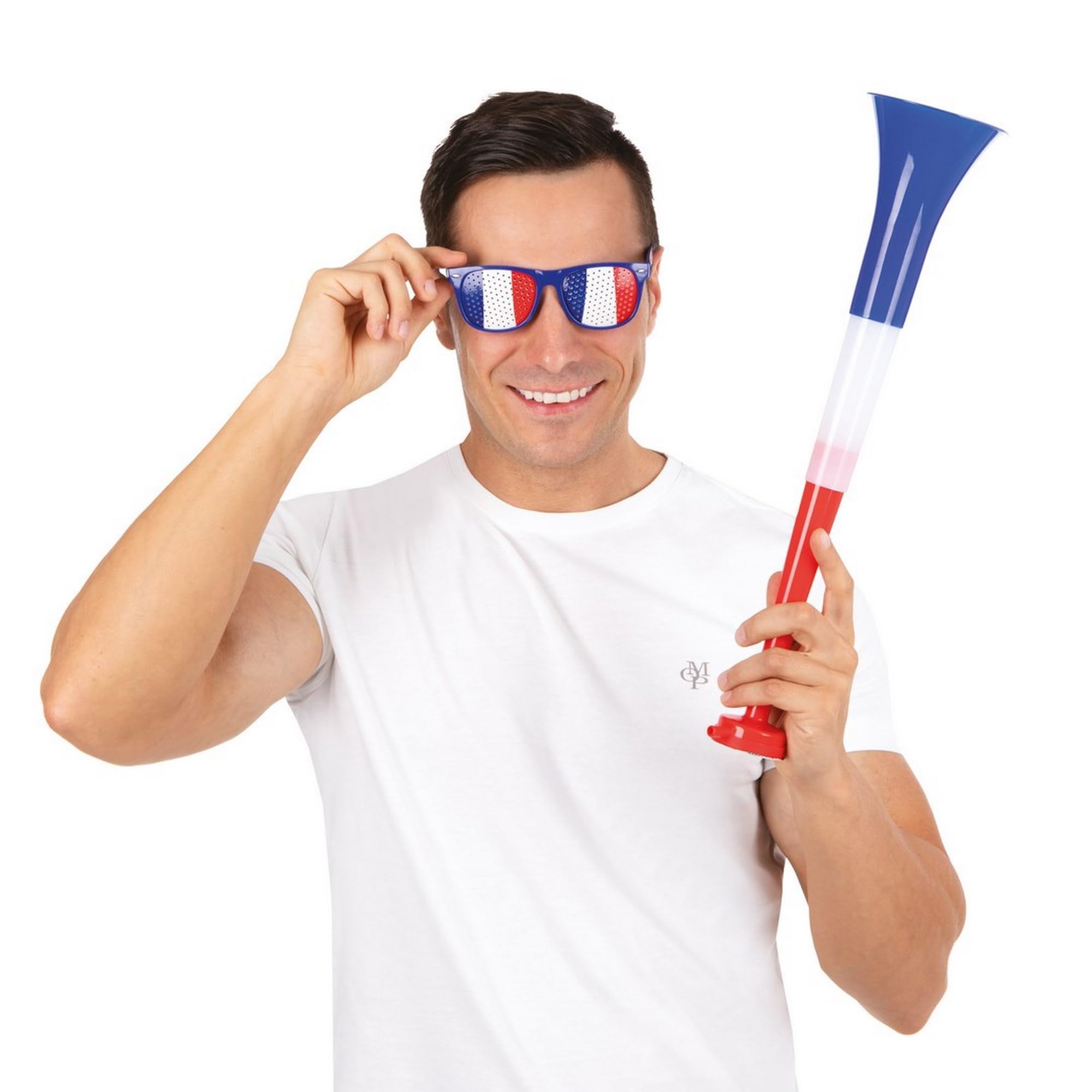 P'tit Clown - Trompette Bleu Blanc Rouge - Parfaite pour Supporter la France Lors des Célébrations et Événements Sportifs