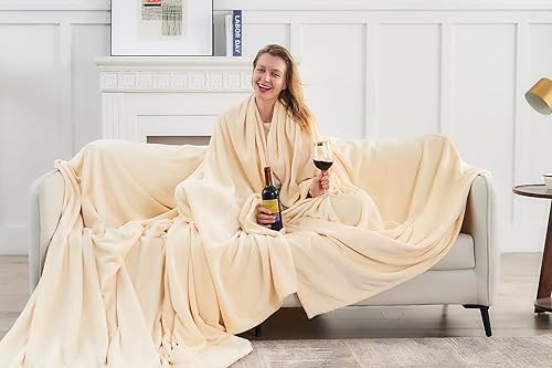 Manta King de gran tamaño de 120 x 120 pulgadas, una manta gigante sin costuras de 10 x 10 pies para cama, sofá, viajes y campamento, manta suave