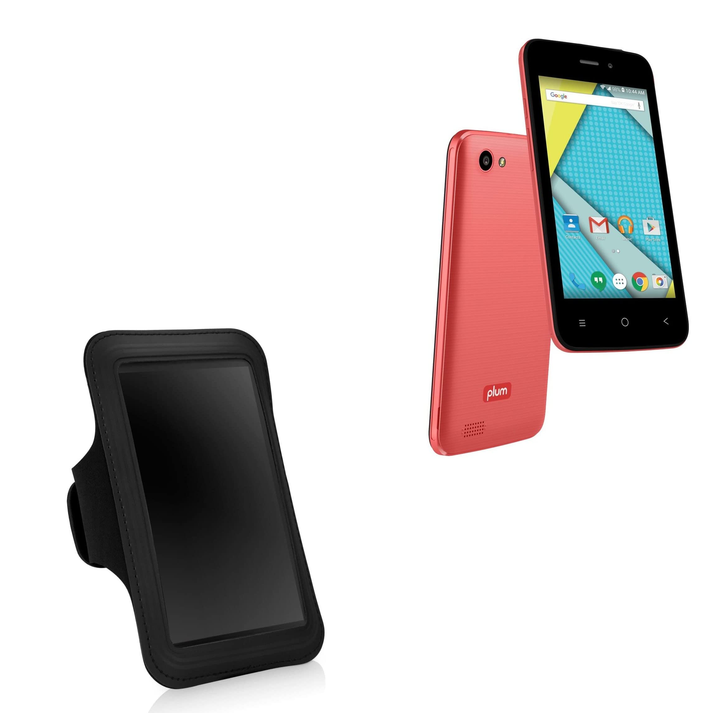 BoxWave Case Compatible with Plum Axe 4 - Sports Armband, Adjustable Armband for Workout and Running for Plum Axe 4 - Jet Black