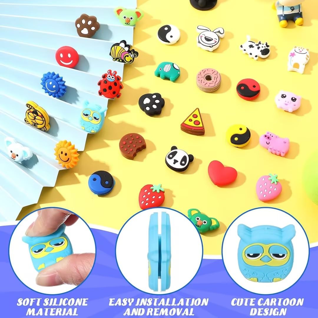 Jinshining Blue Owl Tennis Racket Vibration Dampener Soft Silicon Racket Dampener Cartoon Shape Tennis Racquet Shock Absorbers Tennis Racket for Racquetball