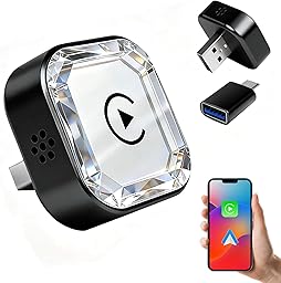 Wireless Carplay Adapter, 2026 Upgraded Mini Bluetooth Carplay Adapter for iPhone & Android Auto Compatible Cars (Black)