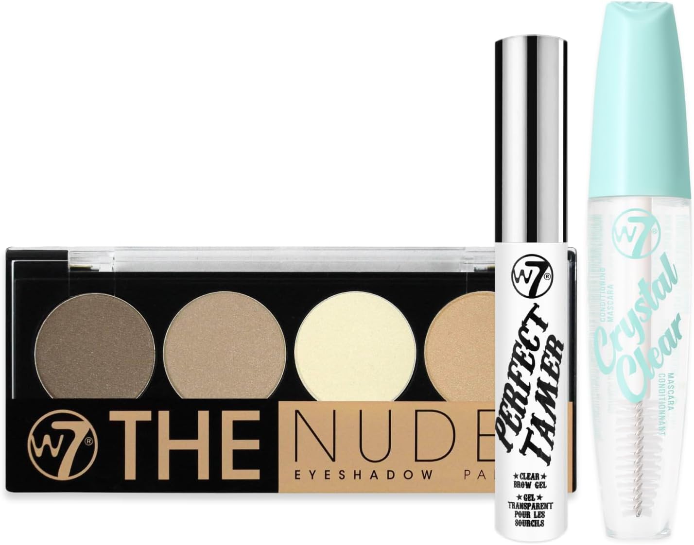 W7 Basic Essentials Set 3Pcs Set Natural Makeup Staples for Every Day (The Nudes Eye Palette