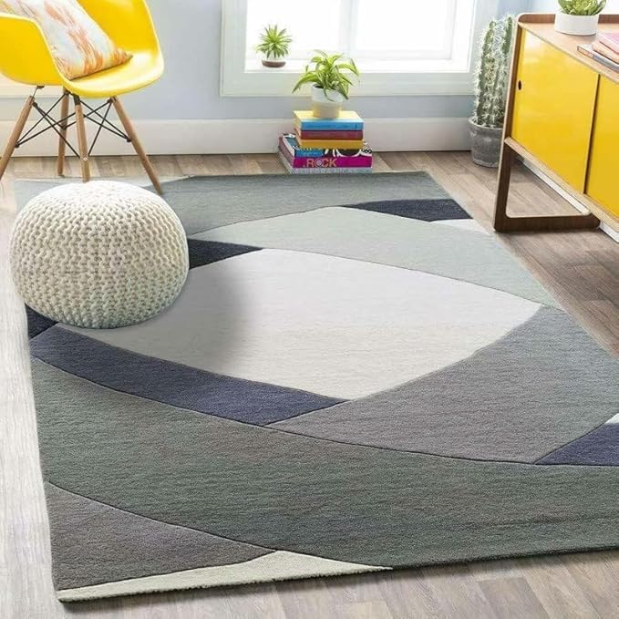 Image of OLEFIN Handmade Thick Woolen Anti Slip Carpet and Rugs for Living Room Bedroom Hall Dinning Room Rugs