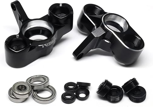 TREAL Aluminum 7075 Front Steering Knuckles Blocks for Arrma 1/7 Mojave 6S Felony Infraction 6S Limitless Fireteam 6S 1/8 Typhon 6S TalionBlack