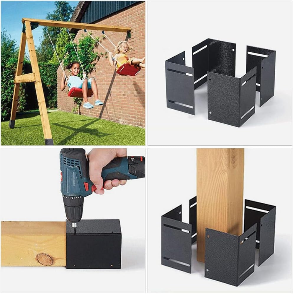 2sets Mailbox Post Protector Deck Post Base Cover for Fence and Deck Installation