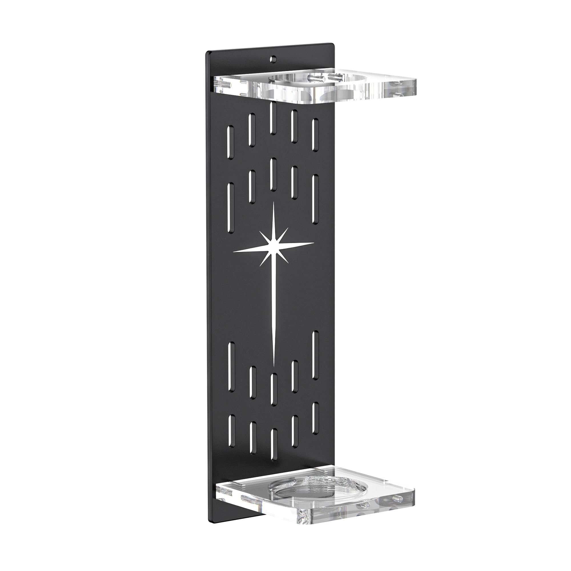 UoYeet Light Saber Vertical Wall Mount Holder, Acrylic Display Stand for Saber Sword Wangs and Collectibles, Wall-Mounted Light Saber Display Rack Compatible with Most Hilts, Black-1Pack