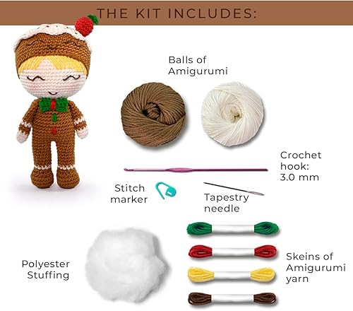 Miniatura 2 de CIRCULO Círculo Amigurumi - Kit de ganchillo - Navidad - Todo incluido, instrucciones fáciles - Intermedio - Juego de ganchillo - Kit de ganchillo