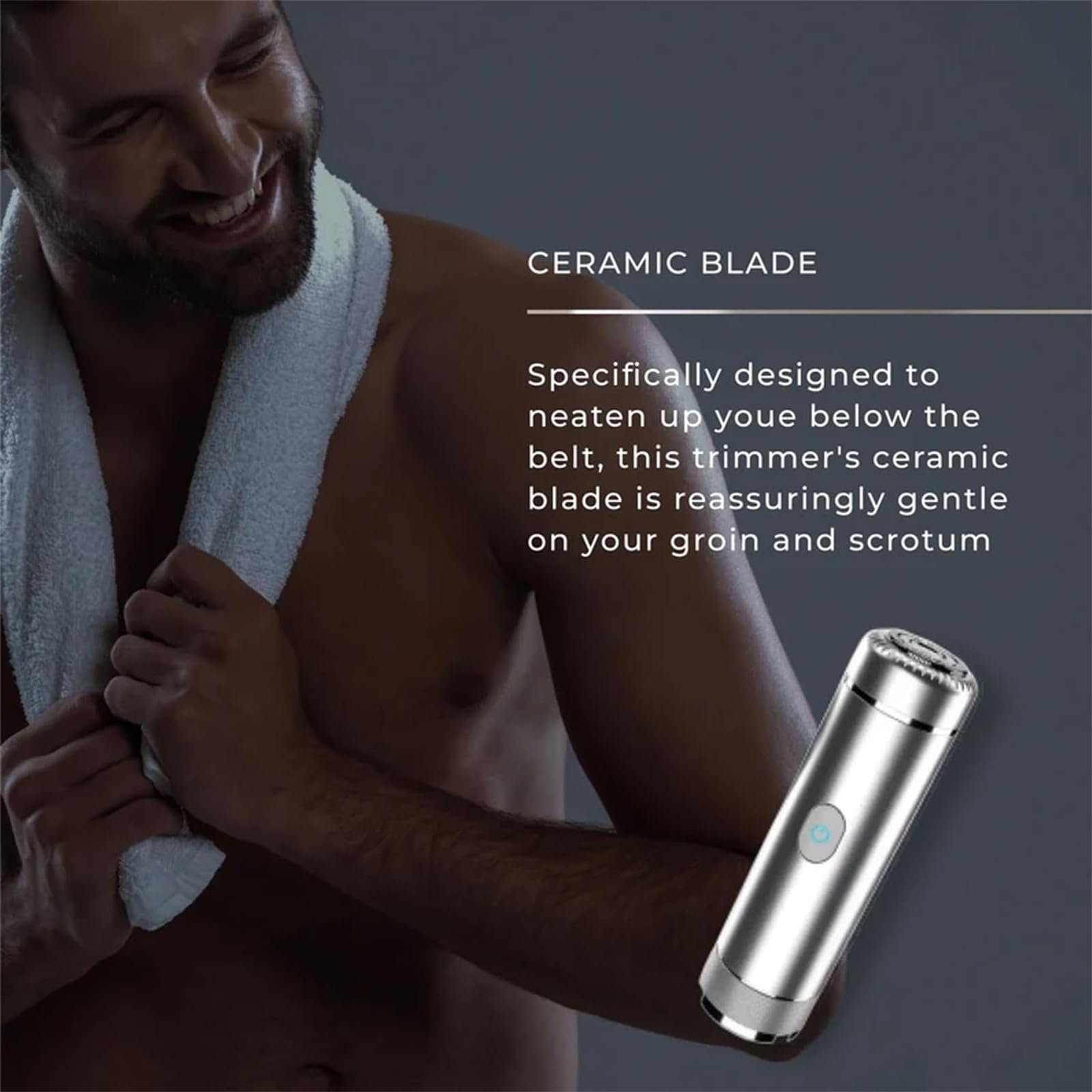 Aweshave Ball Trimmer, Aweshave 2.0 Premium Body Trimmer, Rasoio elettrico impermeabile per uomo con lama in ceramica sostituibile (Black+1 Head)